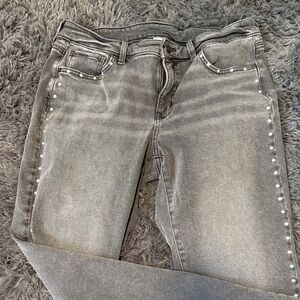 Black (faded black) jeans with studs